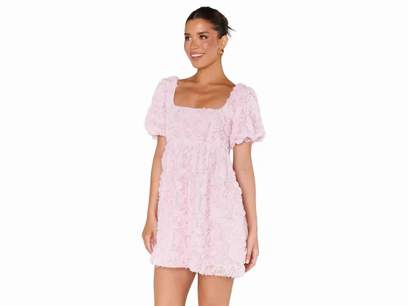 Show Me Your Mumu Smitten BabyDoll Dress (Rosette Mesh Pink) Women's Clothing