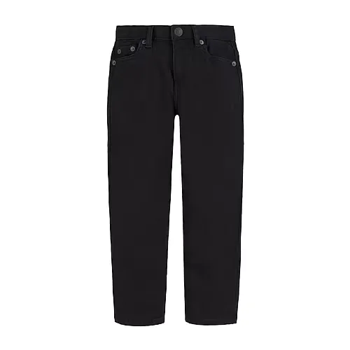 Levi's Little Boys Adjustable Waist Mid Rise 502 Tapered Leg Jean, 6, Black