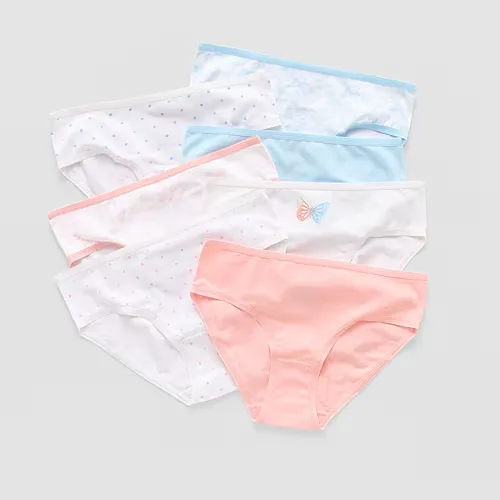 Thereabouts Big Kid Girls 7 Pack Bikini Panty 351212, 22.5 Plus, Pink