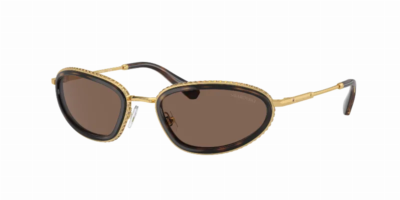 SWAROVSKI Woman Sunglasses SK7004  -  Frame color: Gold/Black, Lens color: Dark Brown