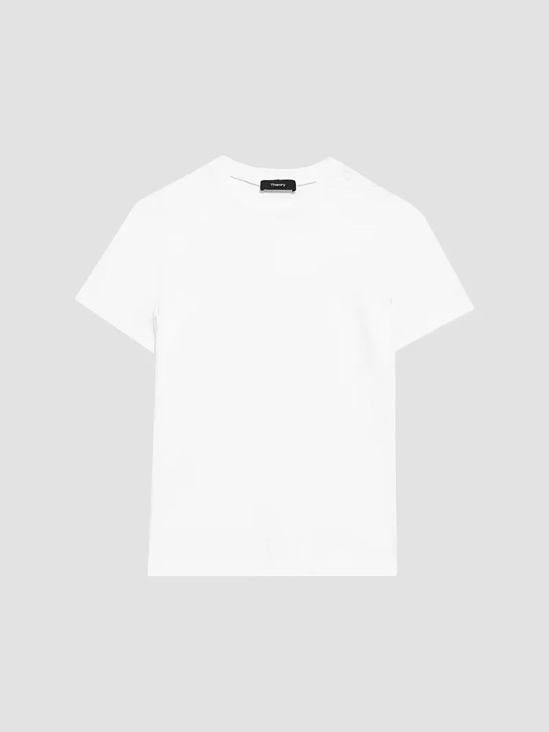 Theory Women's Tiny Tee Fitted Cotton T-Shirt - White - Size Medium