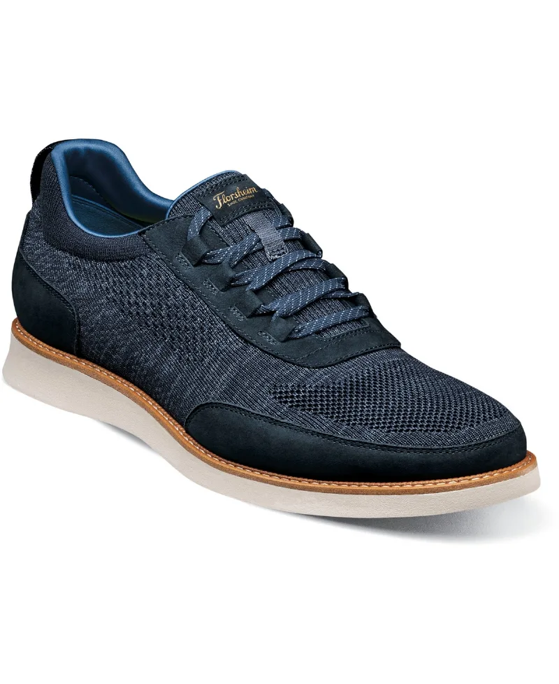 Florsheim Men's Launch Knit Elastic Lace Slip On Sneaker - Navy