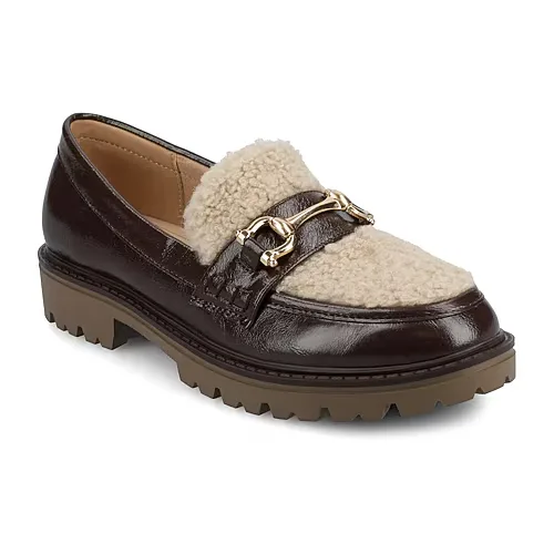 Journee Collection Jessamey Womens Round Closed Toe Loafers, 7 Wide, Brown