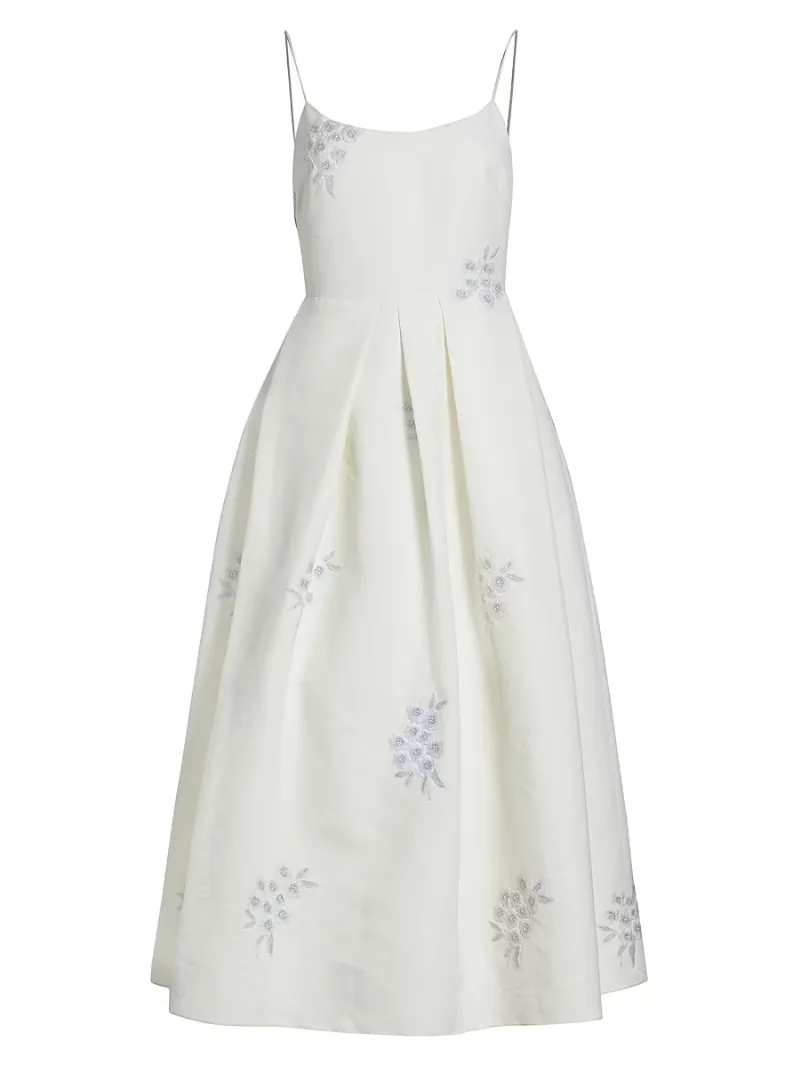 SACHIN BABI Women's Audra Embroidered Midi dress - Ivory - Size 6