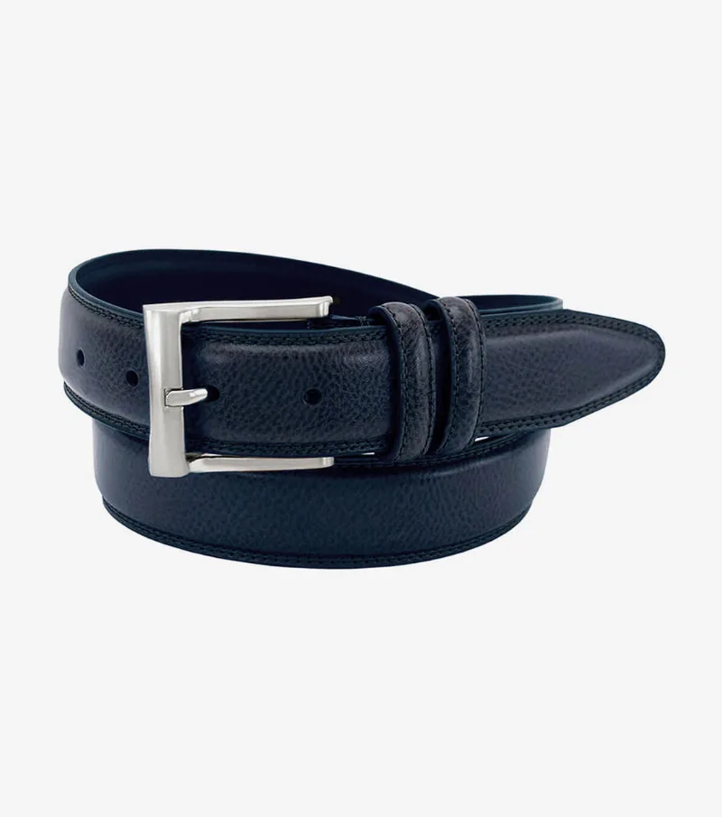 Florsheim Shoes Martin XL Pebble Grain Leather Belt Navy Size 54