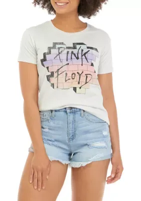 Chaser Women's Juniors' Short Sleeve Pink Floyd Graphic T-Shirt, XS