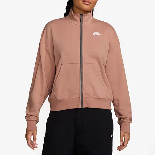 Nike Womens Fleece Lined Midweight Track Jacket, Large, Pink