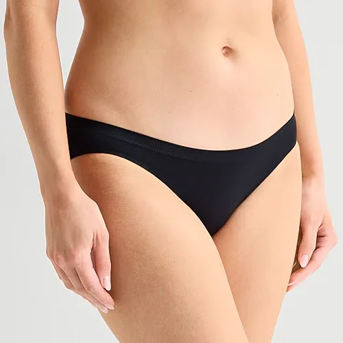 Ambrielle Seamless Bikini Panty, 1x, Black