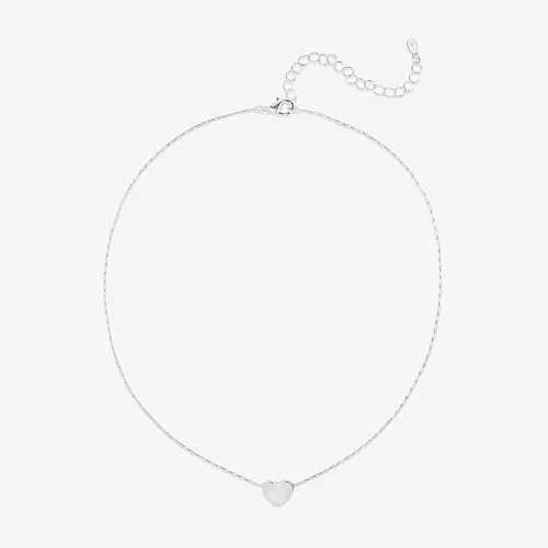 Bijoux Bar Delicates Womens Heart 16 Inch Pendant Necklace, One Size, Silver