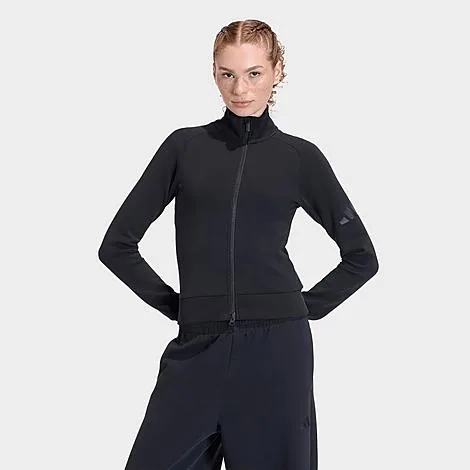adidas Women's Sportswear Soft Lux Slim Full-Zip Track Top in Black Size: XS