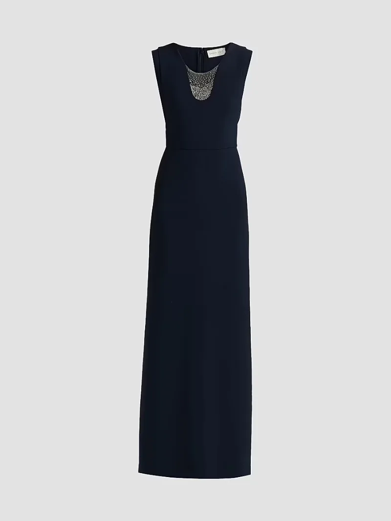 SACHIN BABI Women's Natalie Embellished Stretch-Crepe Scoopneck Gown - Midnight - Size 2