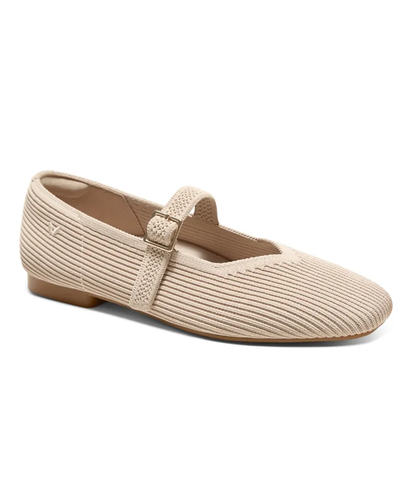 Vivaia Women's Margot Mary Jane Square-Toe Ballet Flats - Almond