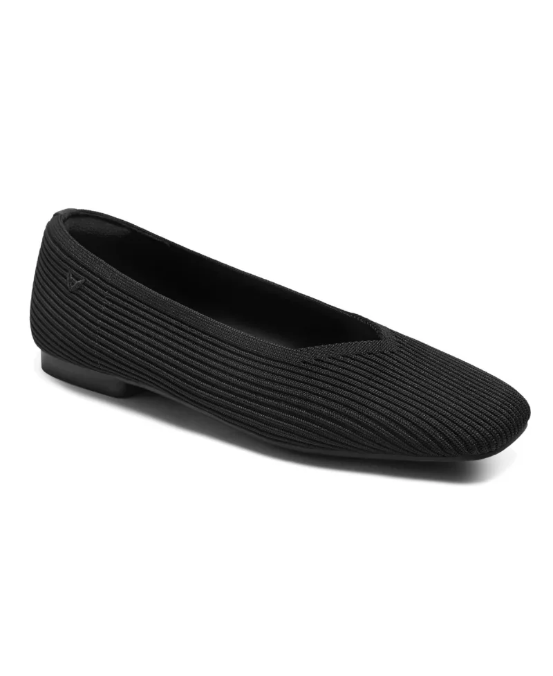 Vivaia Women's Margot 2.0 Square-Toe V-Cut Ballet Flats - Black