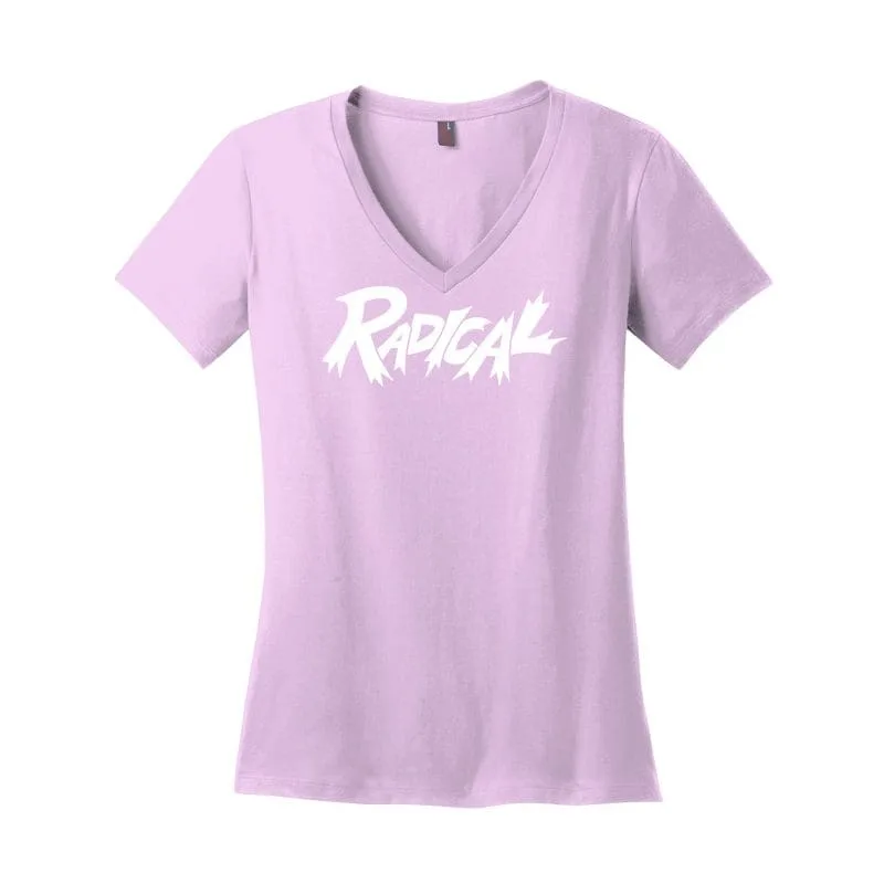 Coolwick Womens V Neck Soft Purple Radical Bowling T-Shirt
