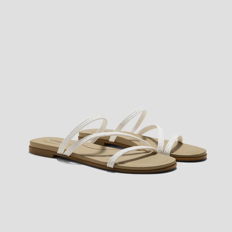 VIVAIA Round-Toe Flip-Flops (Carla)|WHITE - NUDE PEACH RUSTIC CABLE|US 10.5