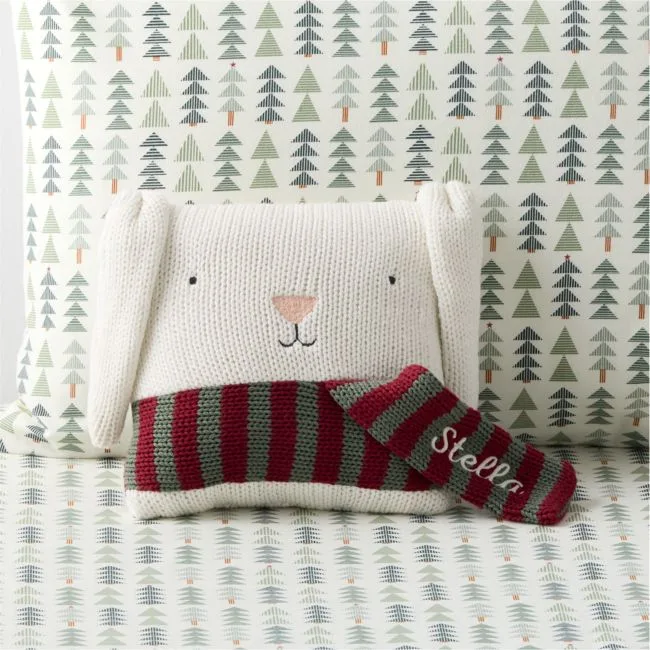Holiday Bunny Kids Throw Pillow