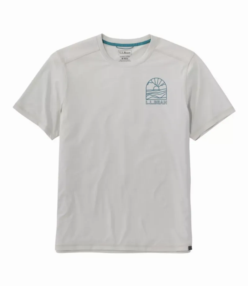 L.L.Bean Men's Bold Coast Lifestyle Tee, Short-Sleeve Graphic Pewter/Sunrise XXL, Synthetic L. L.Bean