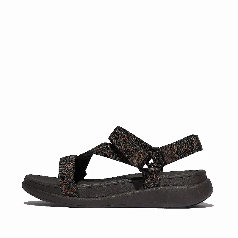 F-MODE Go Leopard Adjustable Webbing Z-Strap Sandals