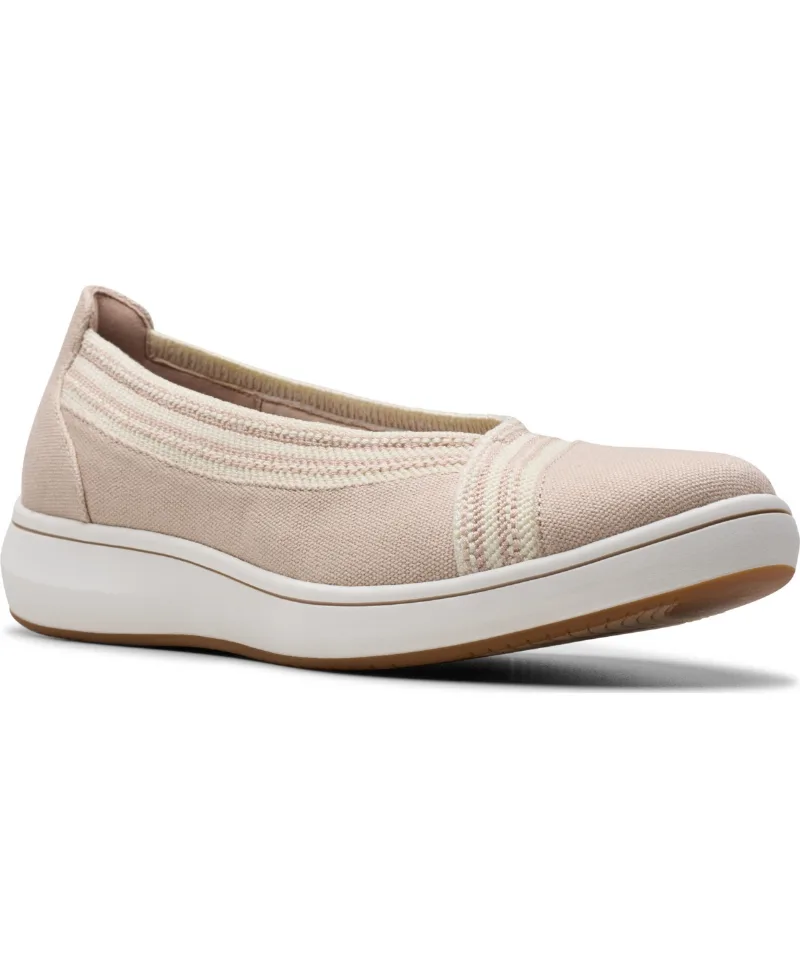 Clarks Women's Cloud Steppers Breeze Sky Air Closed Toe Shoes - Sand Textile