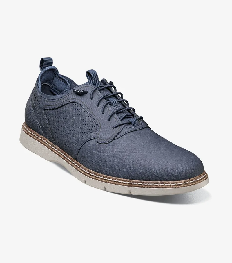 Stacy Adams Shoes Score Plain Toe Elastic Lace Up Navy Size 11.5