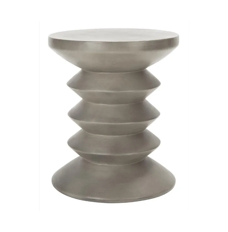 Benaya Concrete Accent Stool - Dark grey