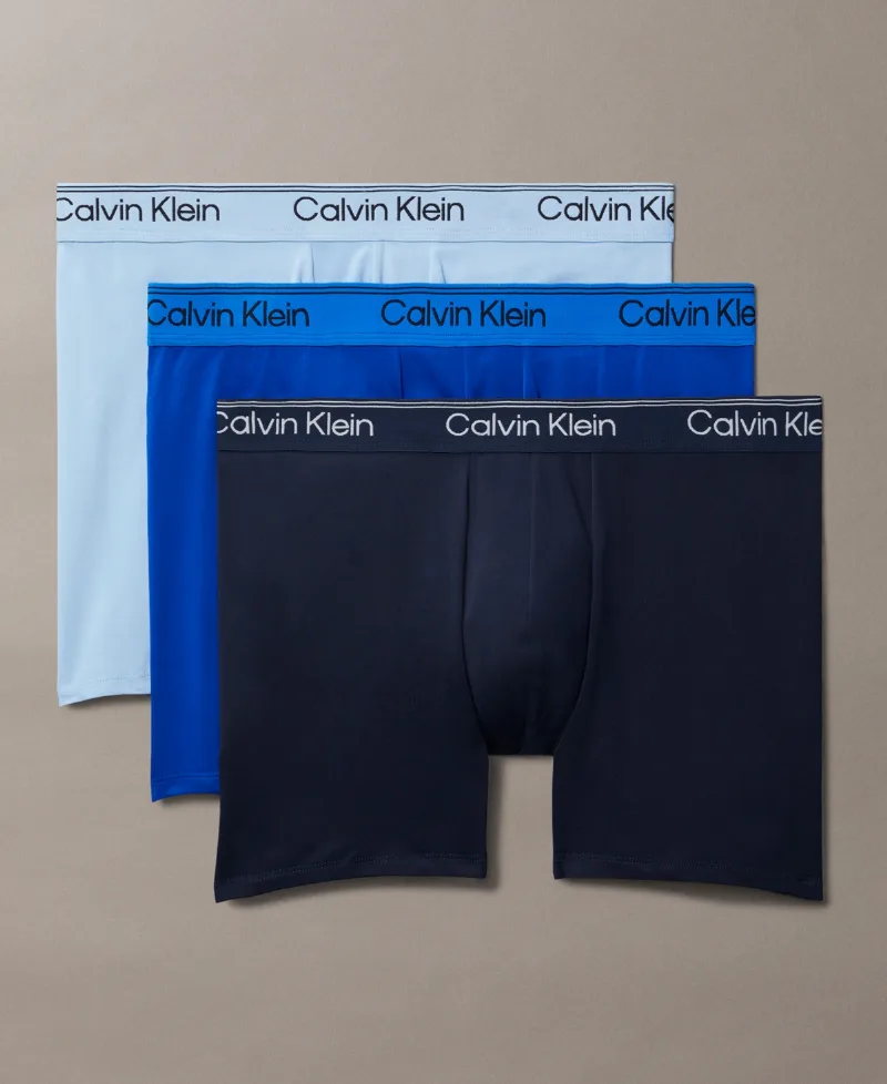 Calvin Klein Men's 3-Pack Micro Stretch Boxer Briefs - Shoreline/Royalty/Blue Bell