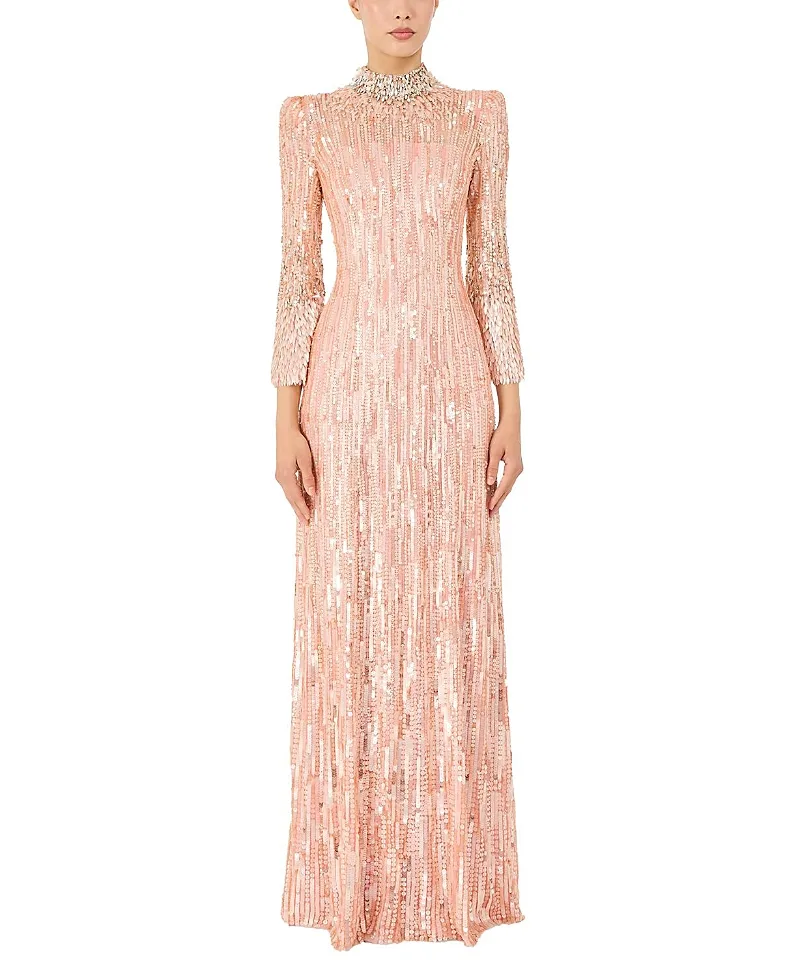Jenny Packham Memphis Sequin-Embellished Maxi Dress