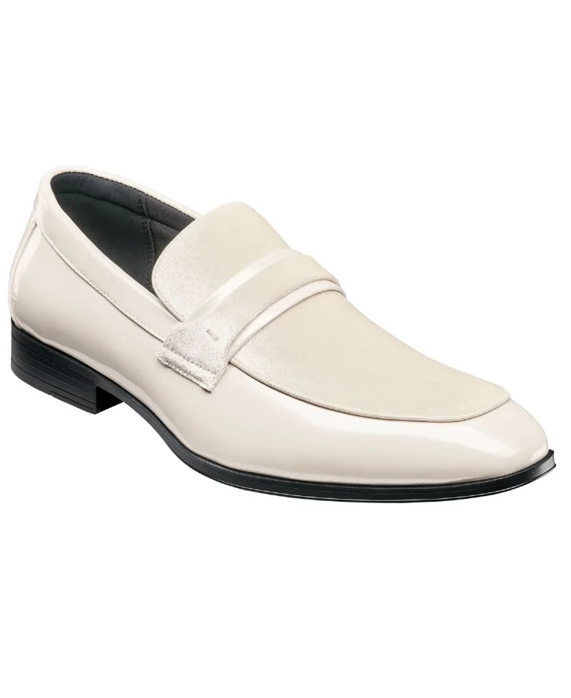 Stacy Adams Men's Spratley Moc Toe Saddle Slip On Loafer - Ivory