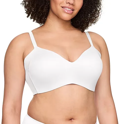 Warners Seamless Full Coverage T-Shirt Wireless Full Coverage Bra Rm3061a, D, White