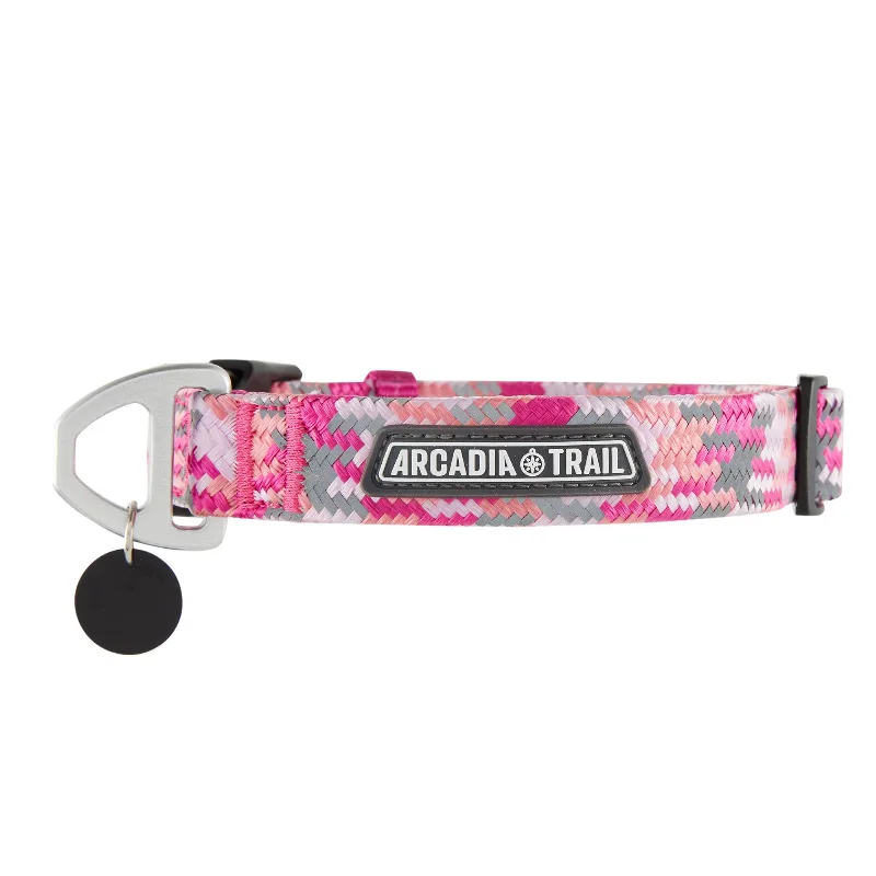 Arcadia Trail Rope Dog Collar, Durable, Reflective, Adjustable, Multiple Colors, Sizes in Pink, Size: Medium | PetSmart