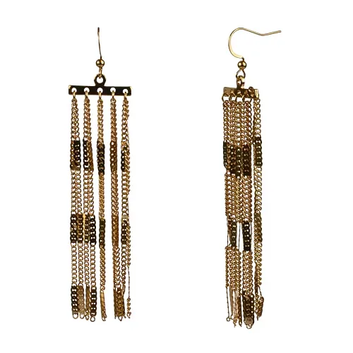 Bold Elements Chain Womens Drop Earrings, One Size, Yellow