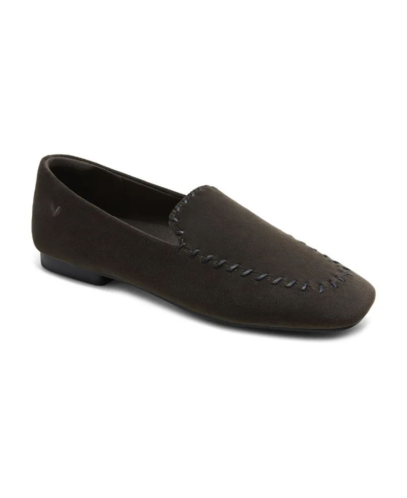 Vivaia Siena Velvet Square-Toe Block-Heel Loafers - Amber brown  black