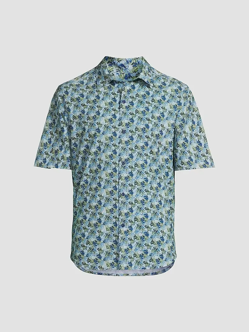 Men's Bahama Coast Chico Palms Shirt - Blue Monday - Size Small