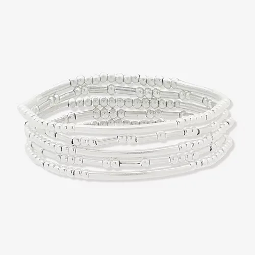 A.N.A Silver Tone Womens 5-pc. Bracelet Set, One Size, Gray