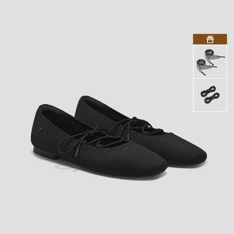 VIVAIA 3 Laces Included Square-Toe Lace-Up Mary Janes (Miley)|BLACK|US 11