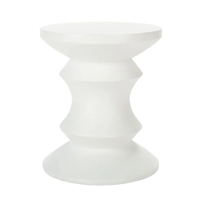 Katara Concrete Accent Stool - Ivory