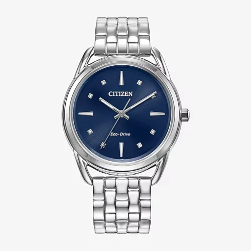 Citizen Womens Silver Tone Stainless Steel Bracelet Watch Fe7090-55l, One Size
