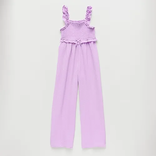 Thereabouts Little & Big Kid Girls Square Neck Sleeveless Jumpsuit, Medium (10-12), Purple