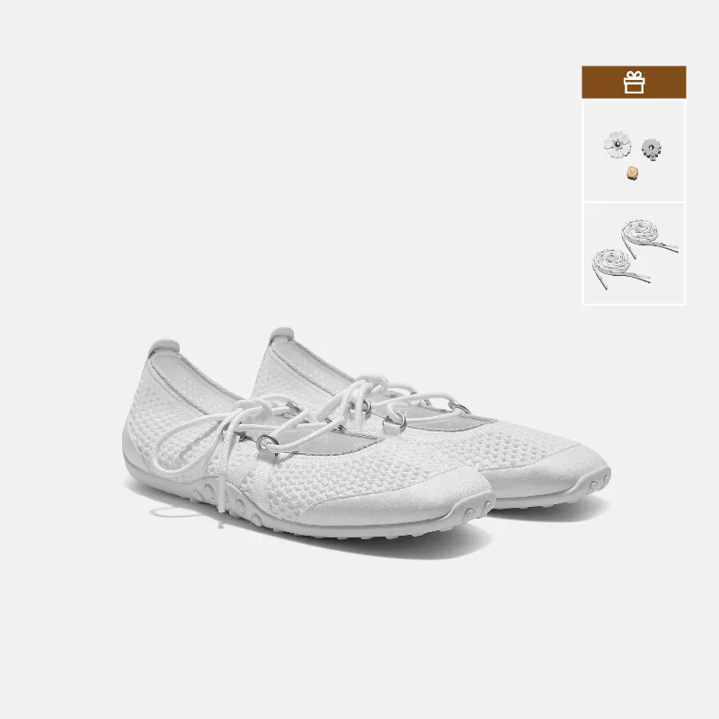 VIVAIA Square-Toe Hybrid Mesh Mary Janes (Cecily)|WHITE MESH|US 11