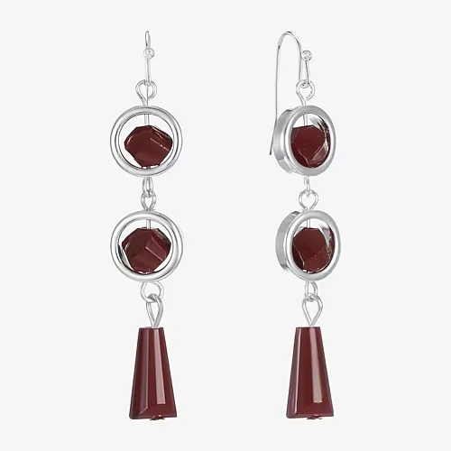 Mixit Womens Drop Earrings, One Size, Red