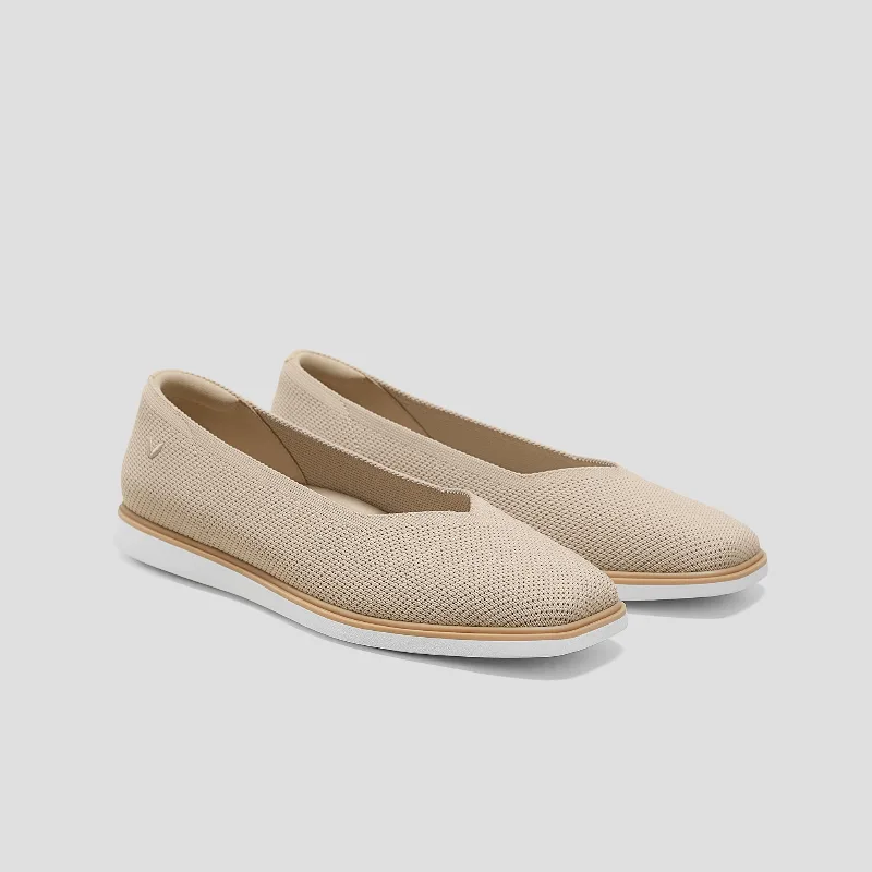 VIVAIA Square-Toe All-Day Standing Flats (Mabel)|ALMOND|US 7