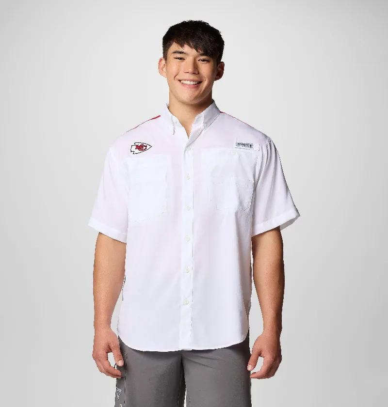 Columbia Men's PFG Tamiami Colorblocked Short Sleeve Shirt - Kansas City Chiefs-