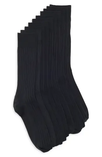 NORDSTROM RACK 5-Pack Assorted Dress Socks in Black at Nordstrom Rack