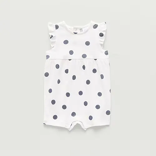 Okie Dokie Baby Girls Sleeveless Romper, 3 Months, White