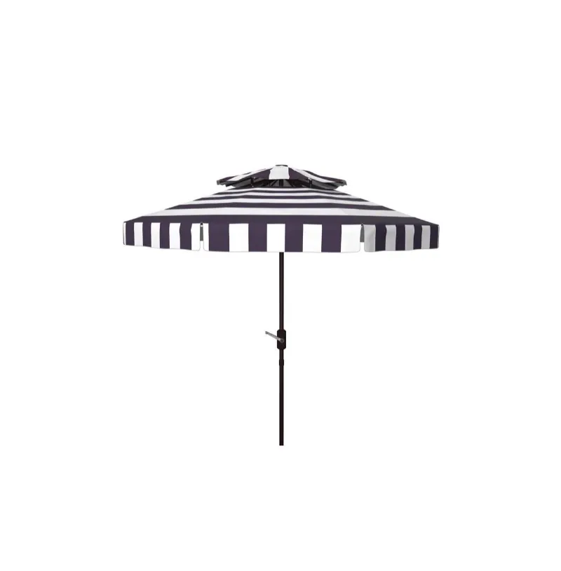 Augusta Home Elsa 9Ft Double Top Crank Umbrella - Navy/white