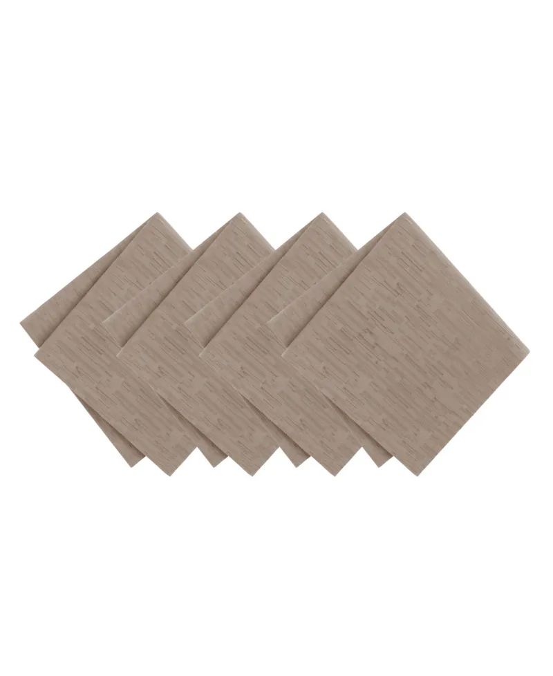Continental Solid Texture Water and Stain Resistant Napkins 17 x 17, Set/4 - Taupe