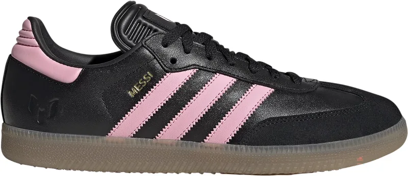adidas Samba Messi Indoor Soccer Shoes, M12/W13, Black/Pink
