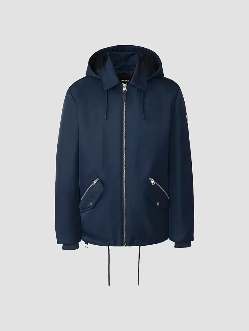 Mackage Men's Legacy Z Rain Jacket - Marine Blue - Size 44