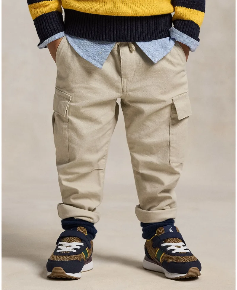 Polo Ralph Lauren Toddler and Little Boys Stretch Chino Cargo Pant - Classic Stone