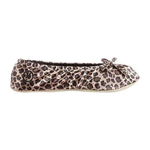 Isotoner Satin Womens Ballerina Slippers, Small, Beige